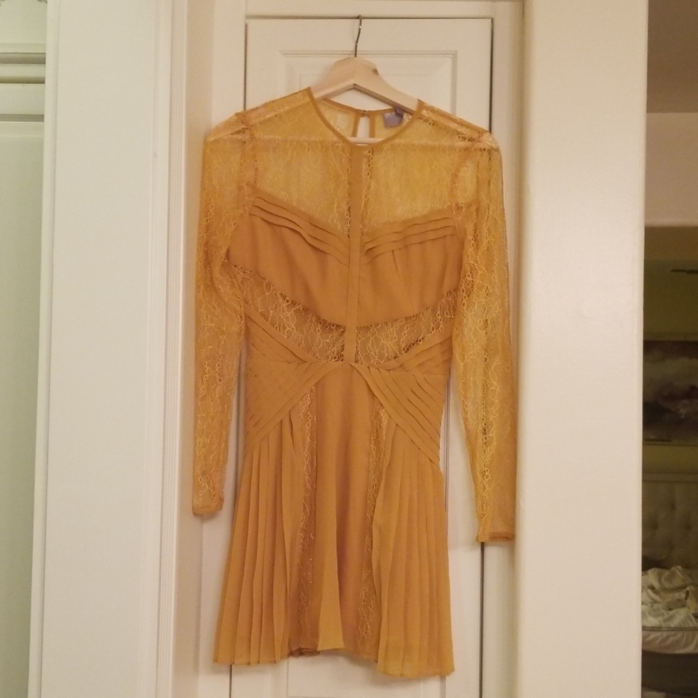 Pleated lace dress
